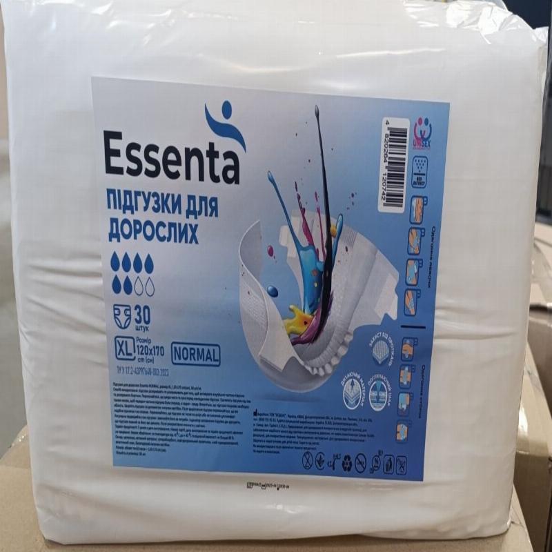 Підгузки для дорослих Essenta NORMAL, розмір XL, 120-170 cm(см) 30шт/уп